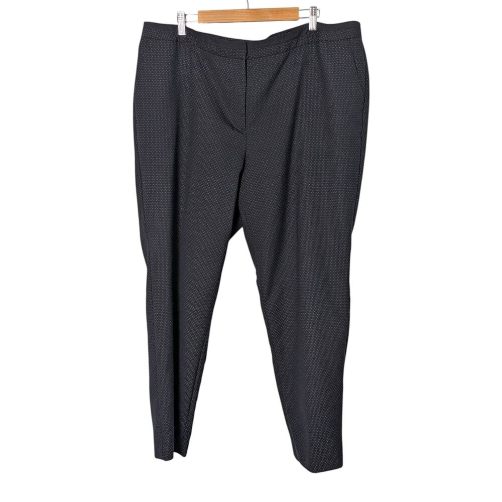 Talbot's Women's Plus Sz 20W Navy Polka Dot Wool Dress Pants Lined Slim Leg